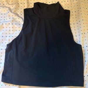 Sleeveless Black Turtleneck Top